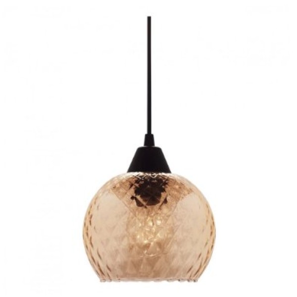 Encontraproduto.com.br - Pendente Boreal Conhaque Yasmin 1X-E27 Taschibra