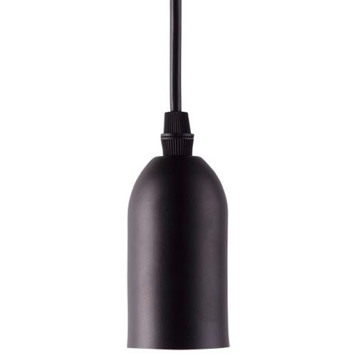 Encontraproduto.com.br - Pendente Dot Metal Longo Preto E27 1 Lampada Taschibra