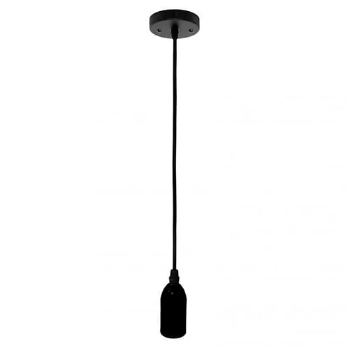 Encontraproduto.com.br - Pendente Dot Metal Longo Preto E27 1 Lampada Taschibra