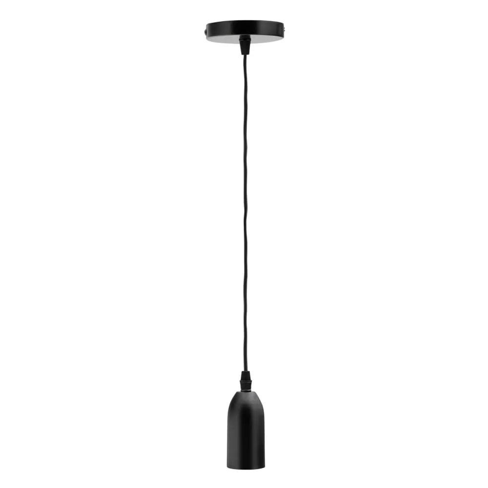 Encontraproduto.com.br - Pendente Dot Metal Longo Preto E27 1 Lampada Taschibra