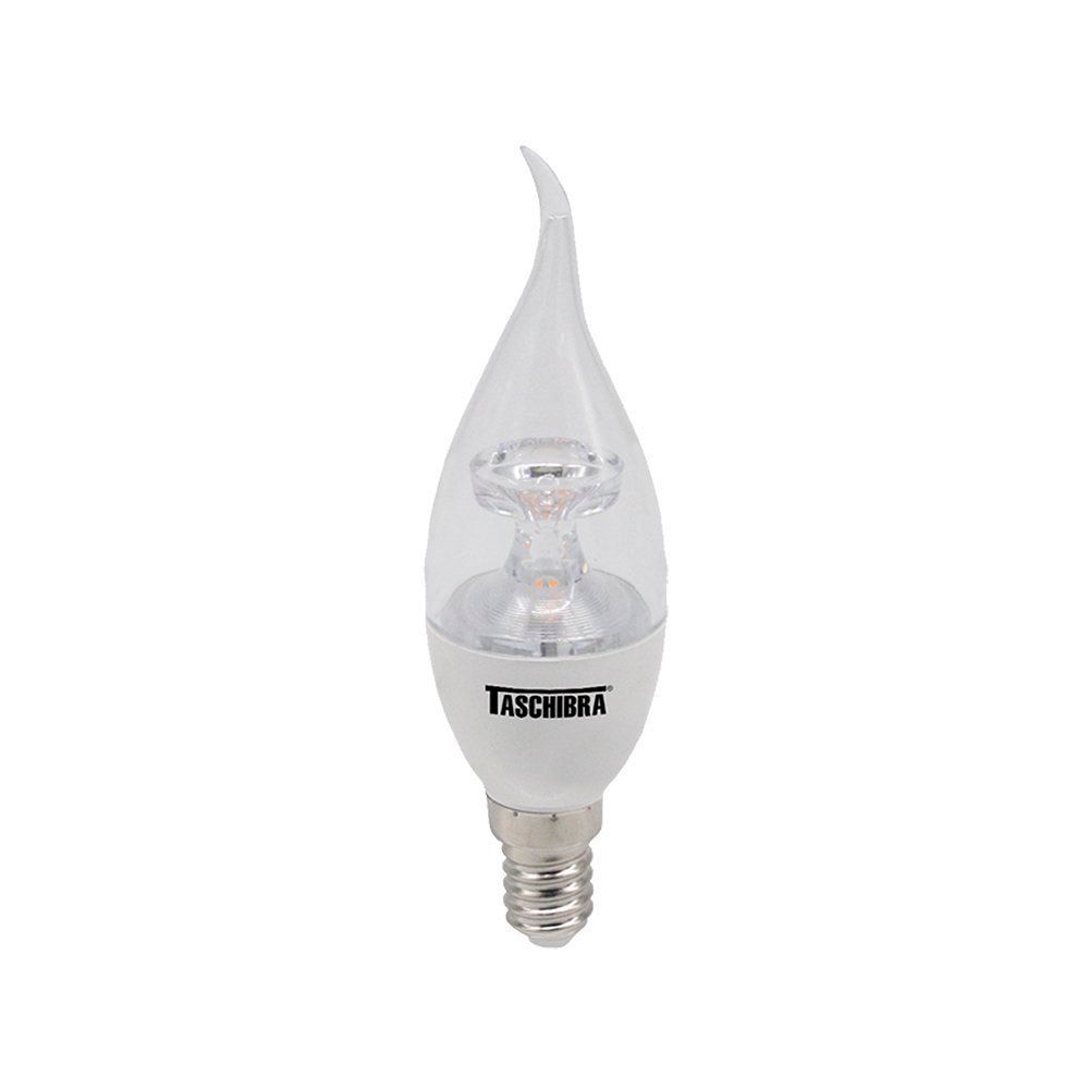 Encontraproduto.com.br - Lâmpada Led Vela Bico Torcido Tvl 3w Taschibra E14/e27 Bivolt 2700k Luz Quente