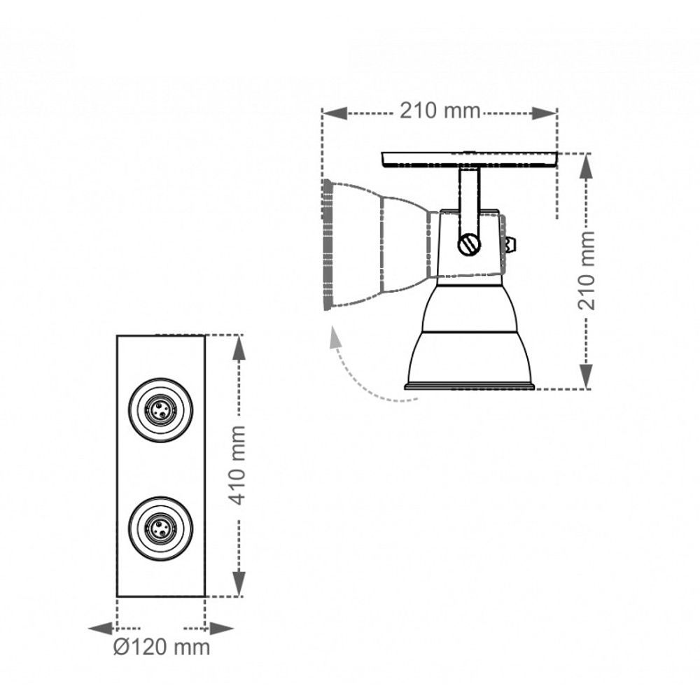 Encontraproduto.com.br - Spot Taschibra Hol Linear para 2 Lâmpadas E27 Bivolt