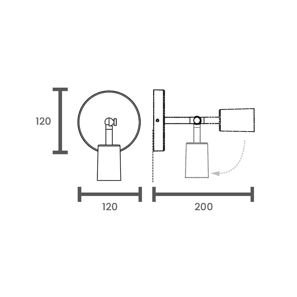 Encontraproduto.com.br - Arandela Taschibra Pointer Industrial Articulada E27 Bivolt