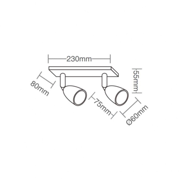 Encontraproduto.com.br - Trilho 2 Lâmpadas LED 8W Direct Linear 6500K Preto Luz Branca Taschibra