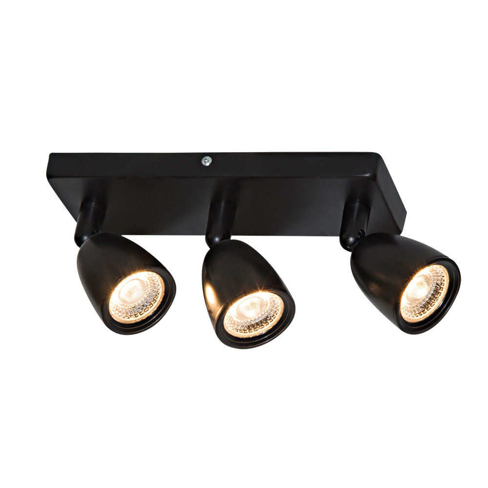 Encontraproduto.com.br - Trilho 3 Lâmpadas LED 12W Direct Linea 3000K Preto Luz Amarela Taschibra