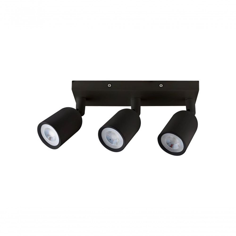 Encontraproduto.com.br - Trilho 3 Lâmpadas LED 12W Direct Linea 3000K Preto Luz Amarela Taschibra