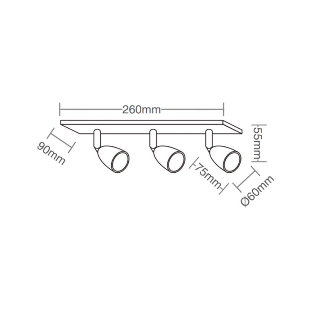 Encontraproduto.com.br - Trilho 3 Lâmpadas LED 12W Direct Linea 6500K Luz Branca Taschibra