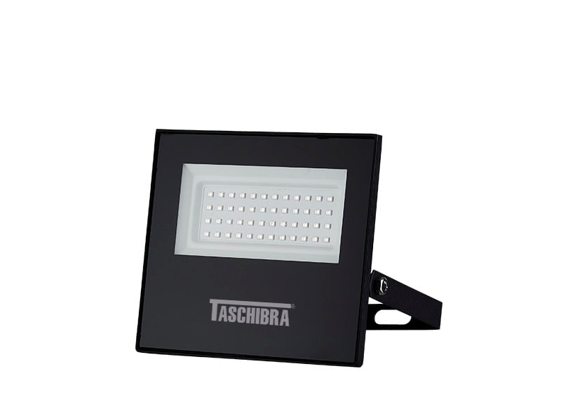 Refletor Taschibra Led Tr 50w Slim Preto 6500k