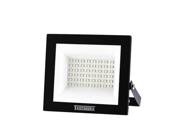 Refletor Taschibra Led Tr 50w Slim Preto 6500k