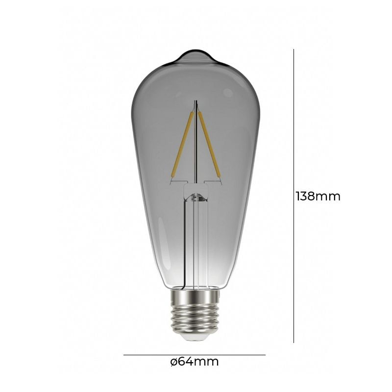 Encontraproduto.com.br - Lâmpada Led Taschibra Filamento Vintage ST64 Fumê 3W E27 Bivolt