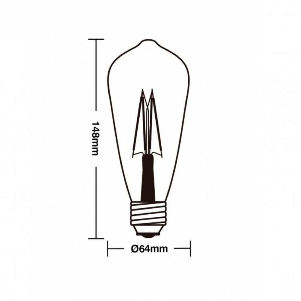 Encontraproduto.com.br - Lâmpada Led Taschibra Filamento Vintage ST64 Fumê 3W E27 Bivolt