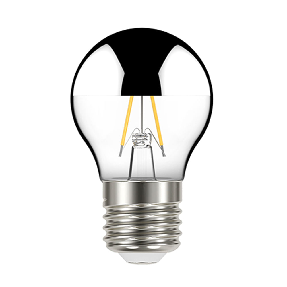 Encontraproduto.com.br - Lampada Led Taschibra Filam Defletora Espelhada Globo G45 Autovolt Prata