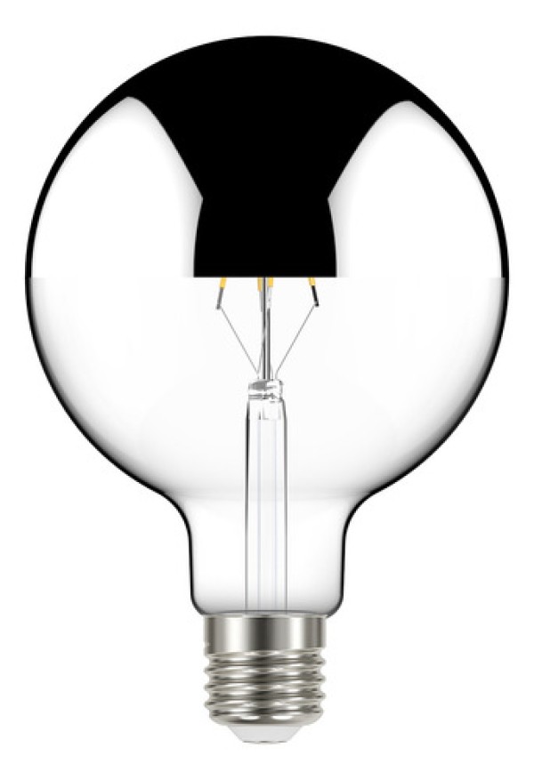 Lâmpada Led Filamento G125 Defletora Espelhada Taschibra E27 Bivolt