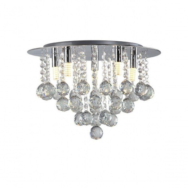 Encontraproduto.com.br - Plafon De Cristal Trends Redondo Transparente 5xg9