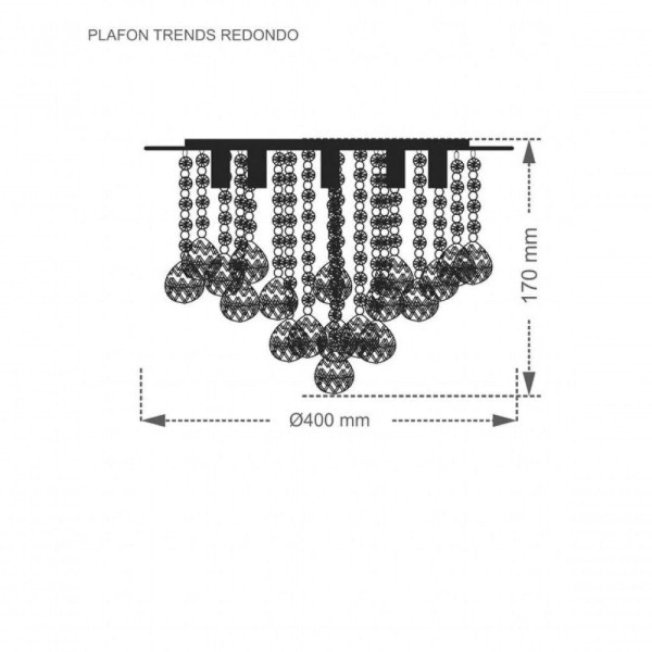 Encontraproduto.com.br - Plafon De Cristal Trends Redondo Transparente 5xg9