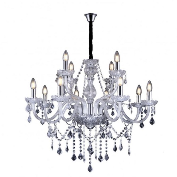 Encontraproduto.com.br - Pendente de Cristal Transparente GLAM 12 Lâmpadas E14 Taschibra