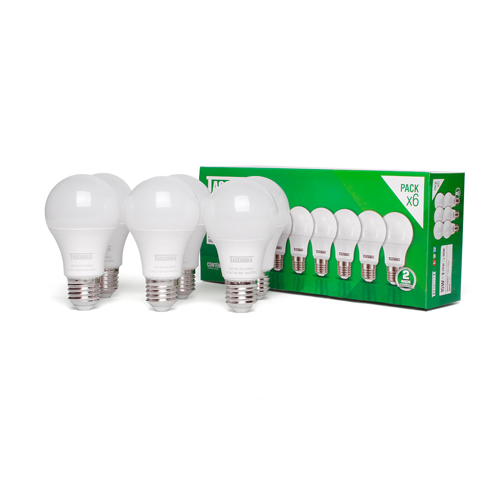 Encontraproduto.com.br - Kit 6 Lâmpadas Led Taschibra TKL 60 9W E27 Bivolt