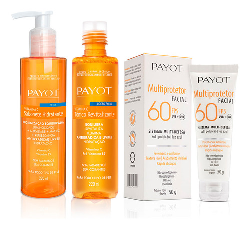 Kit Limpeza E Tonificação Vitamina C + Proteção Fps 60 Payot