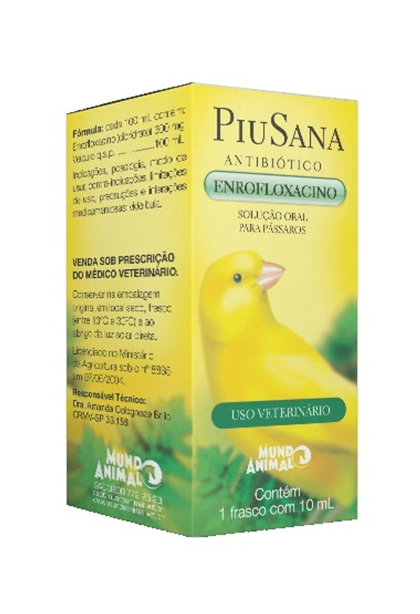 Encontraproduto.com.br - Antibiótico Mundo Animal Piusana para Pássaros 10ml