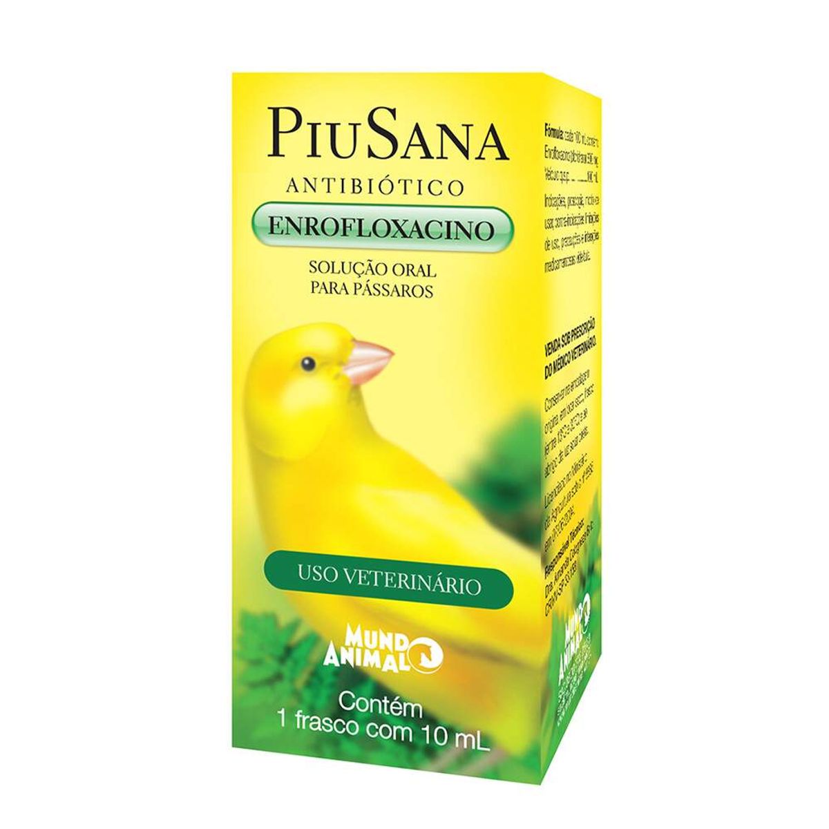 Encontraproduto.com.br - Antibiótico Mundo Animal Piusana para Pássaros 10ml
