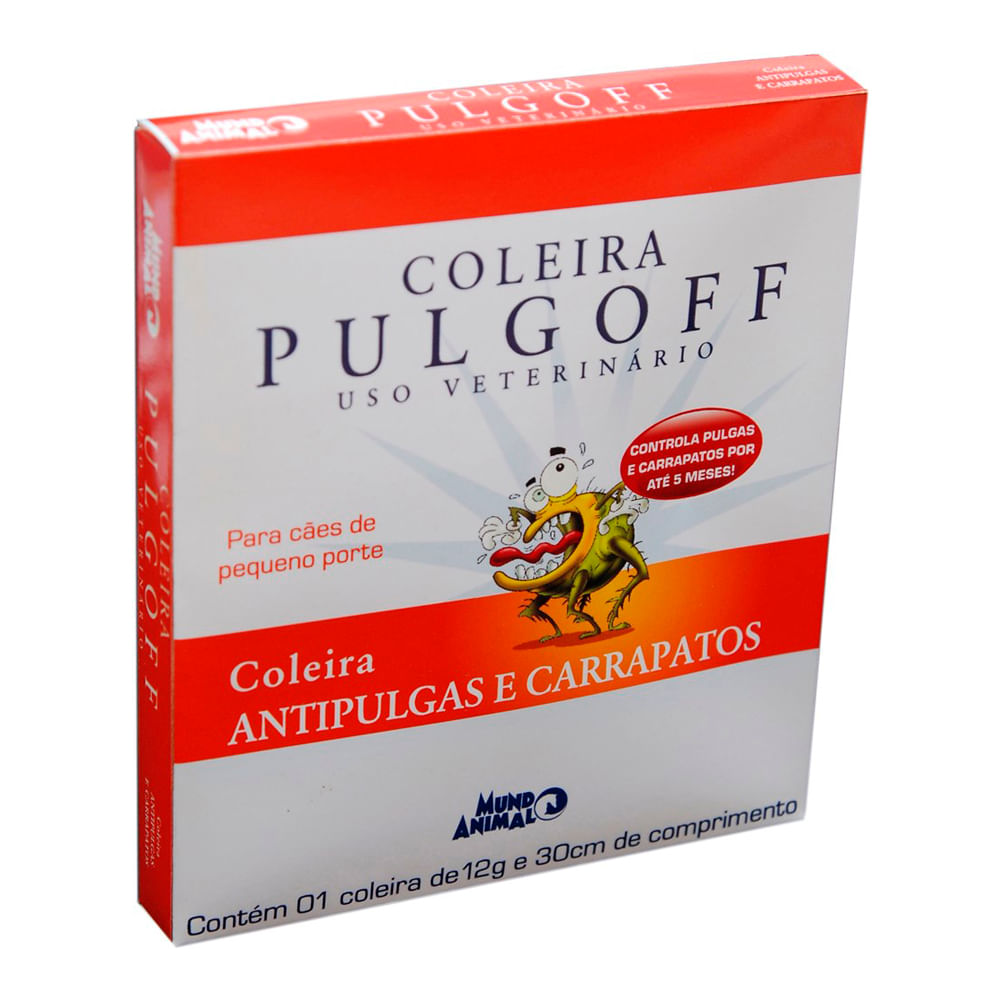 Encontraproduto.com.br - Coleira Antipulgas e Carrapatos Pulgoff P 30cm Mundo Animal