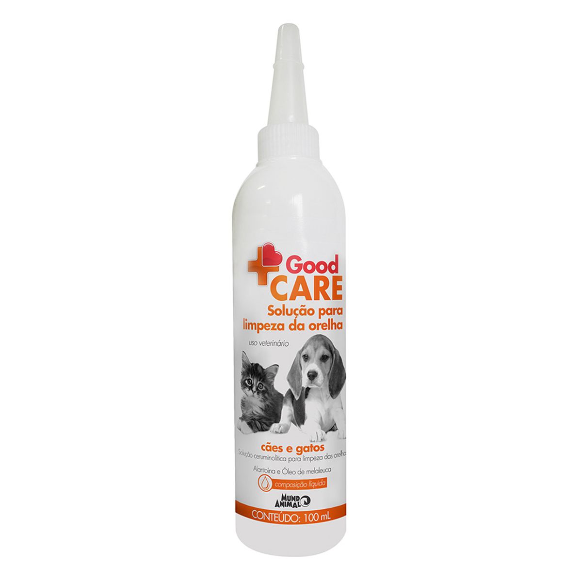Encontraproduto.com.br - Solução para Limpeza de Orelha Mundo Animal Good Care para Cães e Gatos 100ml