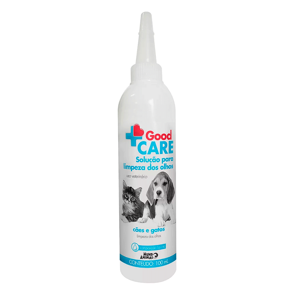 Encontraproduto.com.br - Solução para Limpeza dos Olhos Mundo Animal Good Care para Cães e Gatos 100ml