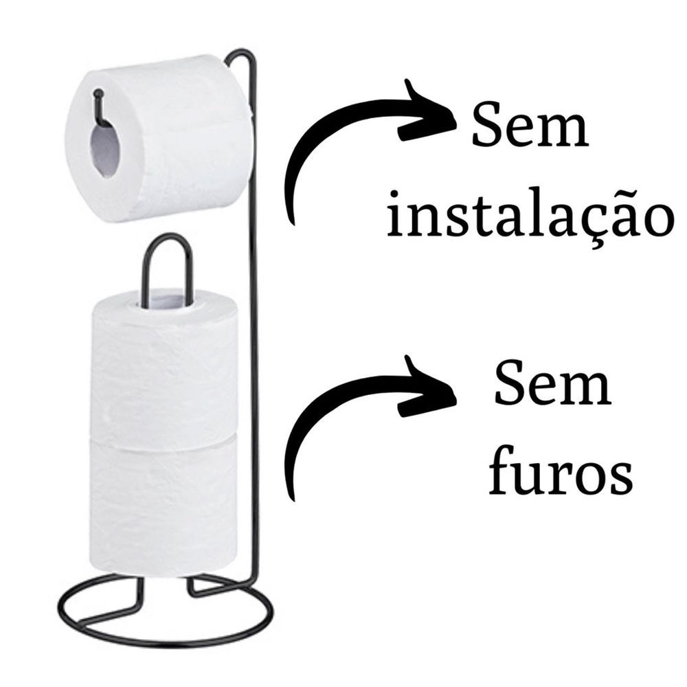 Suporte Papel Higienico Luxo Black - PASSERINI