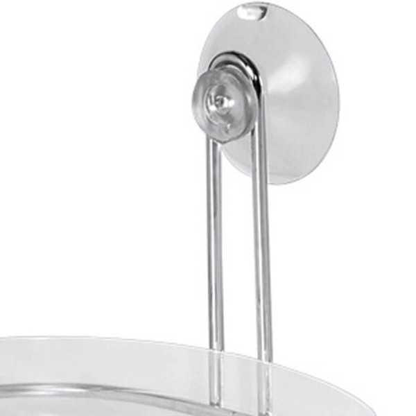 Encontraproduto.com.br - Saboneteira De Parede Com Ventosa De Silicone Passerirni Em Plástico E Aço Cromado