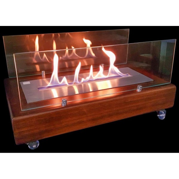 Encontraproduto.com.br - Lareira Ecológica a Álcool Caixa Madeira com Queimador 50cm