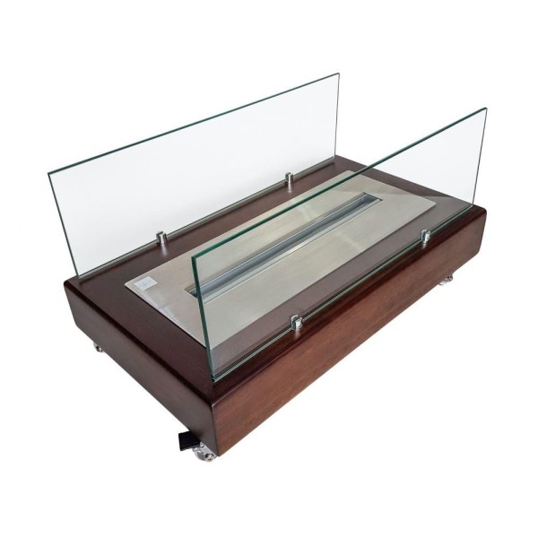 Encontraproduto.com.br - Lareira Ecológica a Álcool Caixa Madeira com Queimador 50cm