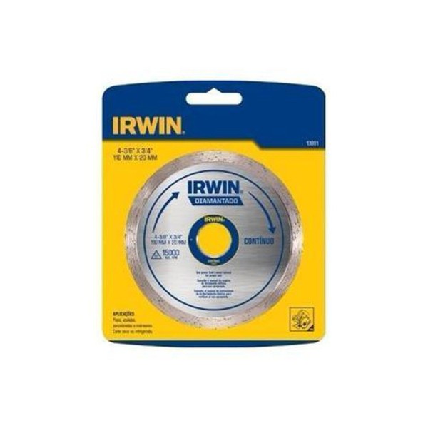 Encontraproduto.com.br - Disco de Corte Diamantado Liso Contínuo Irwin 110mm