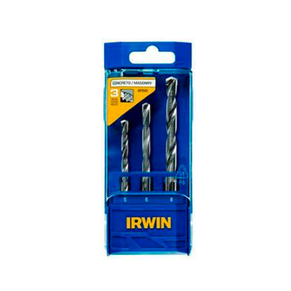 Jogo De Broca Irwin 995/Iw995 Para Concreto Com 3 Peças 6Mm A 10Mm