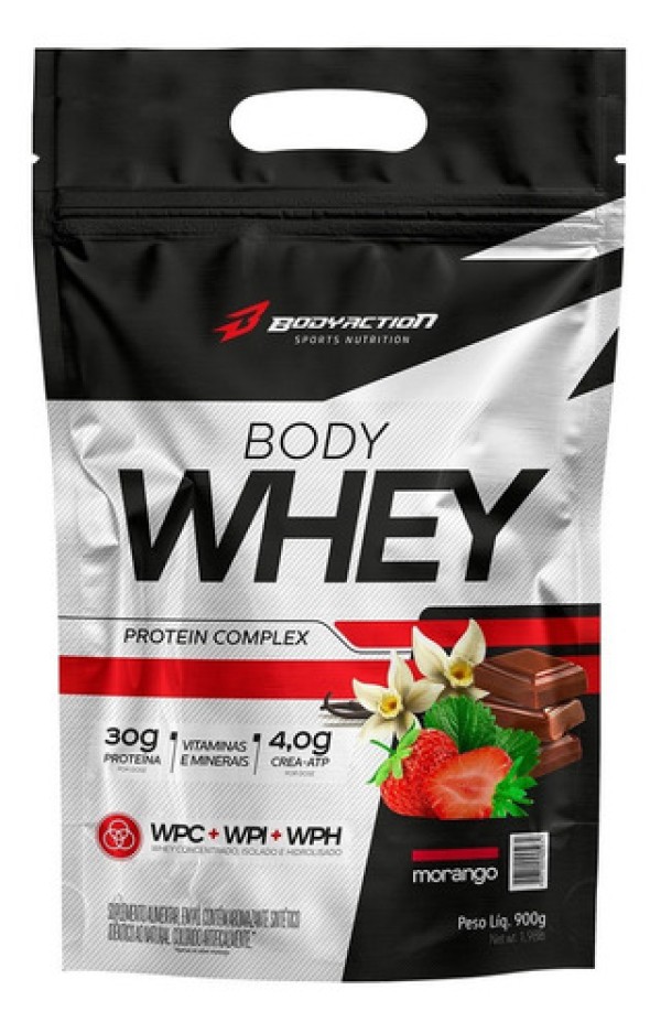 Encontraproduto.com.br - Whey Morango Body Action Refil 900g