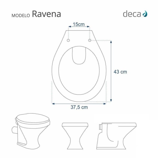 Encontraproduto.com.br - Tampa de Vaso Poliester Ravena Cinza Real para bacia Deca Com Ferragem Dourada