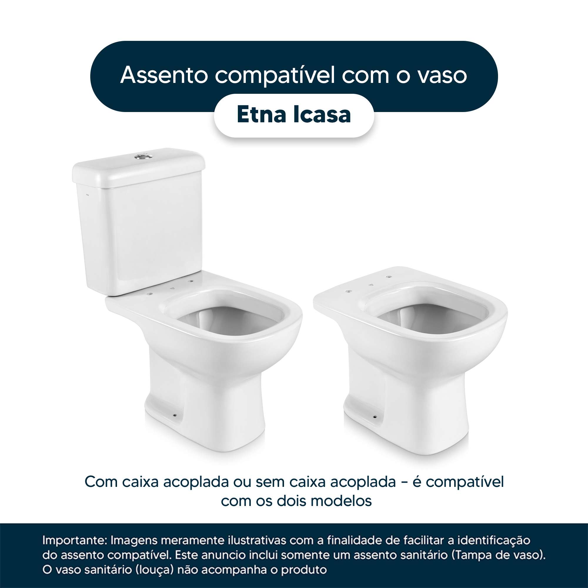 Encontraproduto.com.br - Assento Sanitário Etna Preto Para Vaso Icasa