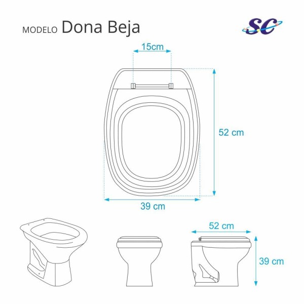 Encontraproduto.com.br - Assento Sanitario Almofadado Dona Beja Marfim (Bege) para Vaso Santa Clara