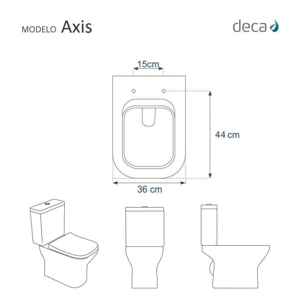 Encontraproduto.com.br - Assento Sanitário Poliéster Soft Close Axis Ébano Fosco (Preto Fosco) para vaso Deca