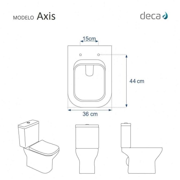 Encontraproduto.com.br - Assento Sanitário Poliéster Soft Close Axis Ébano Fosco (Preto Fosco) para vaso Deca