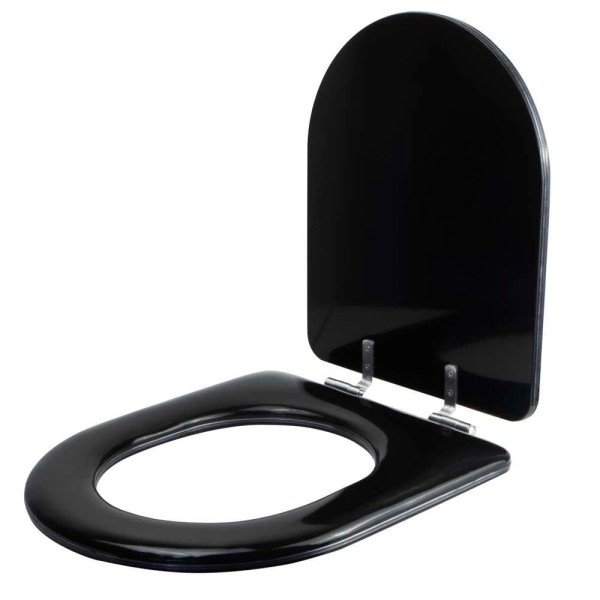 Encontraproduto.com.br - Assento Sanitário Almofadado Soft Close Carrara Preto Para Deca