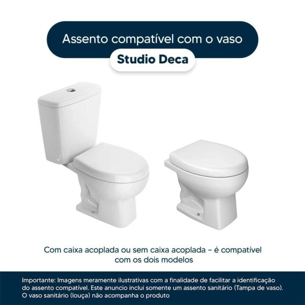 Encontraproduto.com.br - Assento Sanitario Soft Close Studio Creme Para Vaso Deca