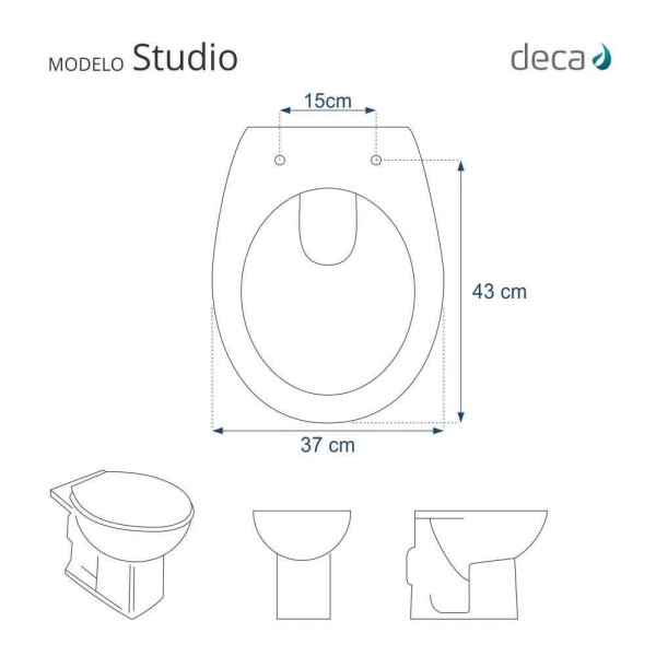 Encontraproduto.com.br - Assento Sanitario Soft Close Studio Creme Para Vaso Deca