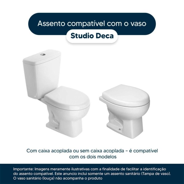 Encontraproduto.com.br - Assento Sanitario Soft Close Studio Creme Para Vaso Deca