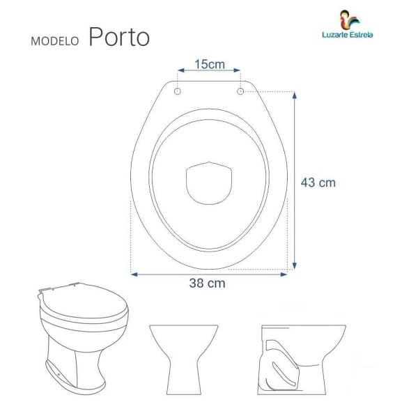 Encontraproduto.com.br - Tampa de Vaso Decorado Golfinhos Porto para bacia Luzarte 6lpf Convencional