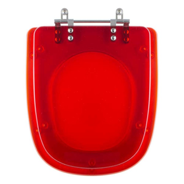 Encontraproduto.com.br - Assento Sanitario Poliester Ibiza Vermelho Translucido para vaso Incepa