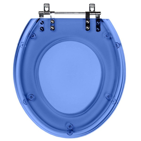 Encontraproduto.com.br - Assento Sanitario Poliester Ravena Azul Translucido para vaso Deca