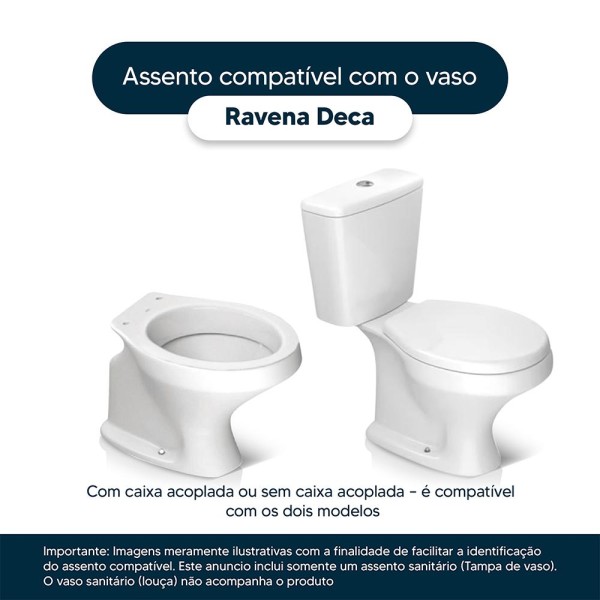 Encontraproduto.com.br - Assento Sanitario Poliester Ravena Azul Translucido para vaso Deca