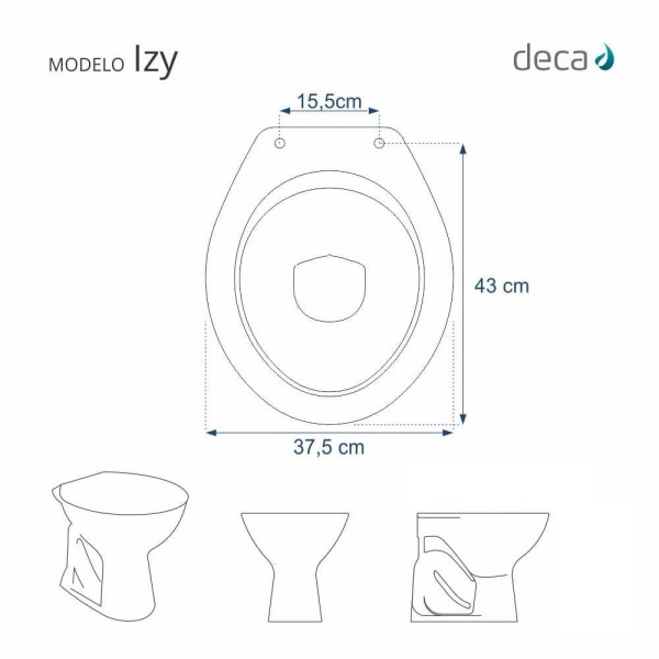 Encontraproduto.com.br - Assento Sanitário Acrílico Izy Bege para vaso Deca