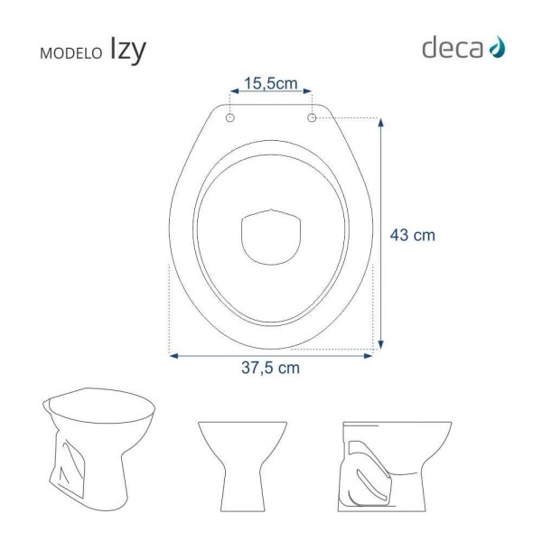 Encontraproduto.com.br - Assento Sanitário Acrílico Izy Bege para vaso Deca