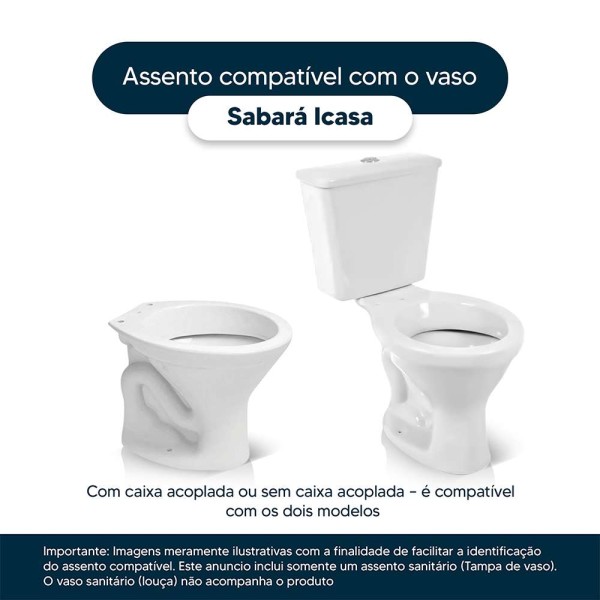 Encontraproduto.com.br - Assento Sanitário Almofadado Sabará Branco para vaso Icasa